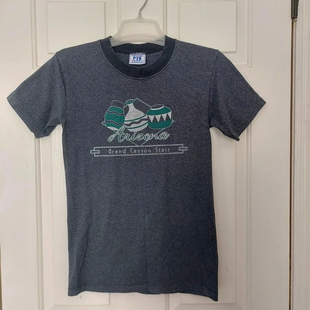 Vintage Plenty Tough PTS Sport Arizona Grand Canyon T-Shirt Small Striped USA